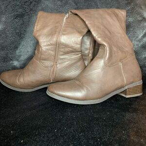 Brown Leather Knee High Boots